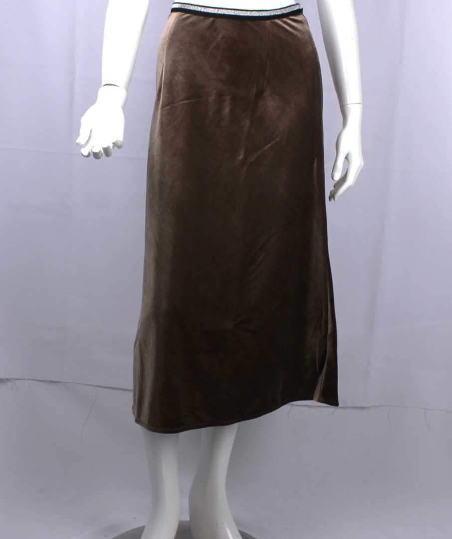 ALICE & LILY winter warm velvet skirt beige Sizes S,M,L,XL. STYLE: AL/529/BEI image 0